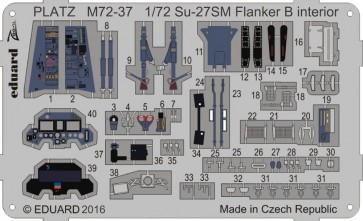 1/72 Su-27 フランカー用 エッチング (内装用) プラッツ, PLZ38606, by プラッツ