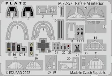 1/72 ラファールM エッチングパーツ コクピット用 プラッツ, PLZ84818, by プラッツ