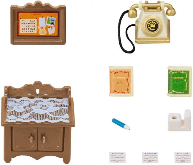 シルバニアファミリー 家具 電話台セット シルバニアファミリー