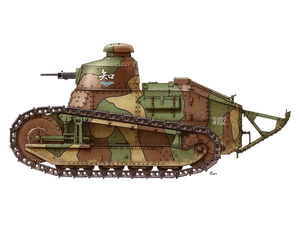 デスクで戦車道！ガールズ＆パンツァー ルノーFT FT-17 ガルパン tank タンク ラバークッションマット 自衛隊 軍隊 萌え 大洗