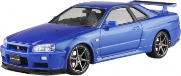1/24 プリペイントモデル No.03-A ニッサン BNR34 スカイライン GT-R V Spec II '00 ベイサイドブルー アオシマ, AOS65570, by アオシマ
