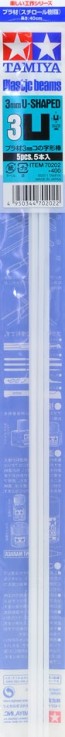 ﾌﾟﾗ材3mmｺの字形棒(5本入), TAM70202, by タミヤ