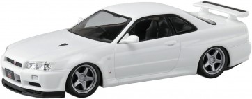 1/32 楽プラ スナップキット No.12CU-WP ニッサン R34スカイラインGT-R カスタムホイール(ホワイトパール) アオシマ, AOS02777, by アオシマ