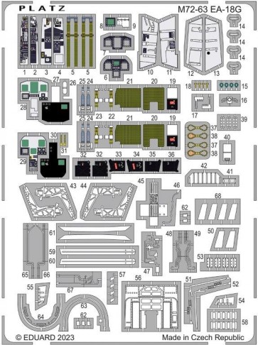 1/72 アメリカ海軍 電子戦機 EA-18G グラウラー用 エッチングパーツ プラッツ, PLZ88380, by プラッツ
