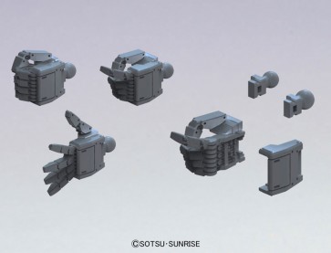 1/144 ビルダーズパーツ: MSハンド01(連邦系)ダークグレー, BAN0201503, by バンダイ