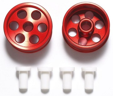 ミニ四駆 グレードアップパーツ HG スーパーX･XX ローハイトタイヤ用リバーシブルアルミホイール (レッド2本) タミヤ, TAM55169, by タミヤ