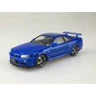 1/24 プリペイントモデル（塗装済みプラモデル） 31 R34 スカイライン GT-R V-Spec II （ベイサイド ブルー） アオシマ, AOS08591, by アオシマ