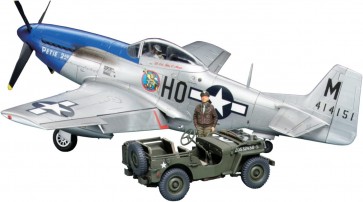 1/48 ノースアメリカン P-51D マスタング・1/4トン小型四輪駆動軍用車セット[スケールモデル限定] タミヤ, TAM52053, by タミヤ