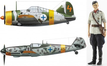 1/72 B-239 バッファロー & メッサーシュミット Bf109G-6 ユーティライネン w/フィギュア ハセガワ, HAS24397, by ハセガワ