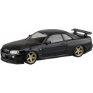 1/32 楽プラ スナップキット No.12CU-BP ニッサン R34スカイラインGT-R カスタムホイール(ブラックパール) アオシマ, AOS02760, by アオシマ