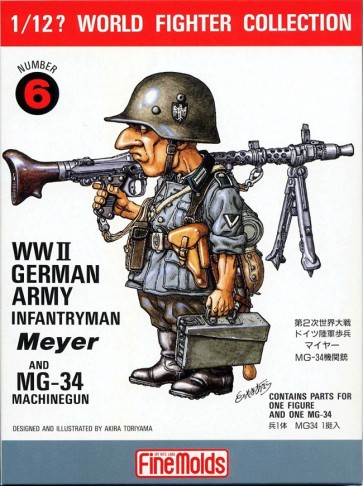 1/12 ワールドファイターコレクション W.W.II ドイツ陸軍歩兵 マイヤー/MG-34機関銃 ファインモールド, FIN20568, by ファインモールド