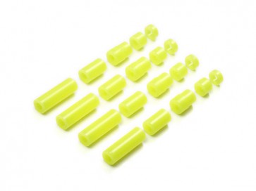 ミニ四駆 グレードアップパーツ 軽量プラスペーサーセット (12/6.7/6/3/1.5mm) (蛍光イエロー) タミヤ, TAM54964, by タミヤ