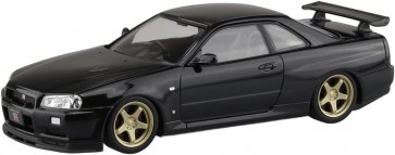 1/32 楽プラ スナップキット No.12CU-BP ニッサン R34スカイラインGT-R カスタムホイール(ブラックパール) アオシマ, AOS02760, by アオシマ