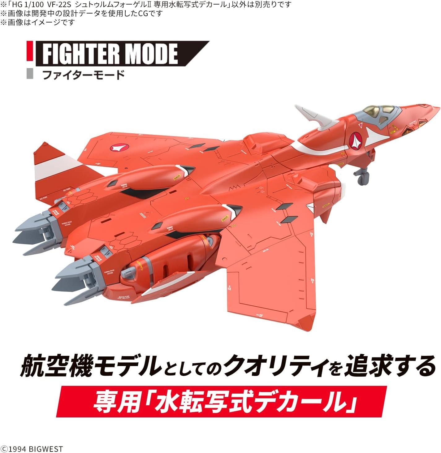 1/100 HG VF-22S シュトゥルムフォーゲルII 専用水転写式デカール (超