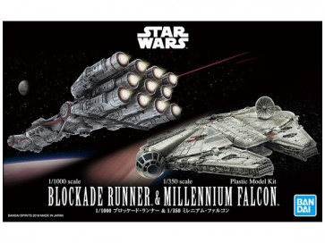 1/1000 ブロッケード・ランナー & 1/350 ミレニアム・ファルコン (スターウォーズ) バンダイ, BAN53638, by バンダイ