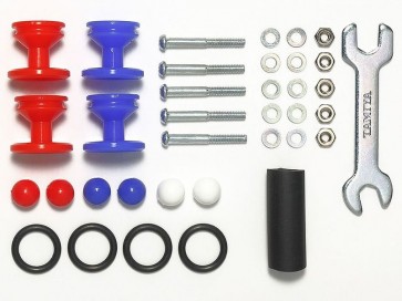 ミニ四駆 グレードアップパーツ GP.525 ゴムリング付2段低摩擦プラローラーセット (赤･青 13-12mm) タミヤ, TAM55255, by タミヤ