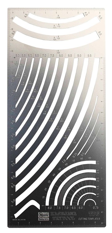 ｶｯﾃｨﾝｸﾞﾃﾝﾌﾟﾚｰﾄ B (曲線平行幅用定規), HASTP6, by ハセガワ