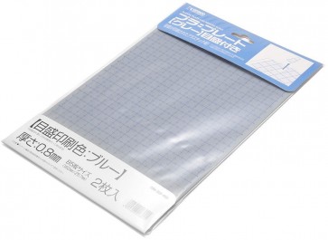 プラ=プレート[グレー] 目盛付き 厚さ0.8mm 目盛印刷:ブルー OM409 ウェーブ, WAV23091, by ウェーブ