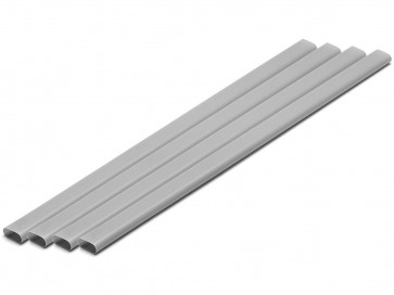 プラ=材料[グレー] 細長丸パイプ 6 x 12 mm 4本入 ウェーブ, WAV24241, by ウェーブ