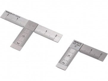 ホビーツールシリーズ HGステンレスT定規 [ショートタイプ] 2枚組/90度 ウェーブ, WAV84327, by ウェーブ