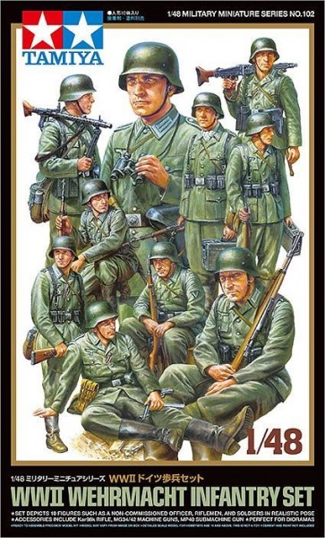 1/48 ミリタリーミニチュアシリーズ WWII ドイツ歩兵セット タミヤ, TAM26020, by タミヤ
