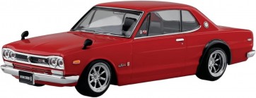 1/32 楽プラ スナップキット No.16CU-RD ニッサン C10 スカイライン 2000GT-R カスタムホイール (レッド) アオシマ, AOS01695, by アオシマ