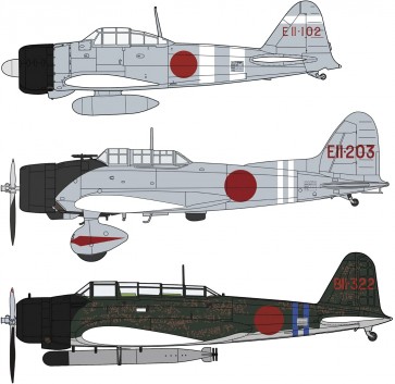 1/48 零戦 21型＆九九艦爆 11型＆九七式三号艦攻 真珠湾攻撃隊 パート2 ハセガワ, HAS75047, by ハセガワ