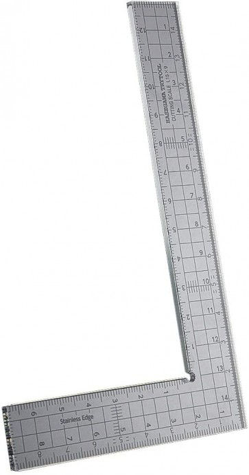 カッティングスケール L字型(15cm x 9cm)(ステンレスエッジ加工) ハセガワ, HSGTT-115, by ハセガワ