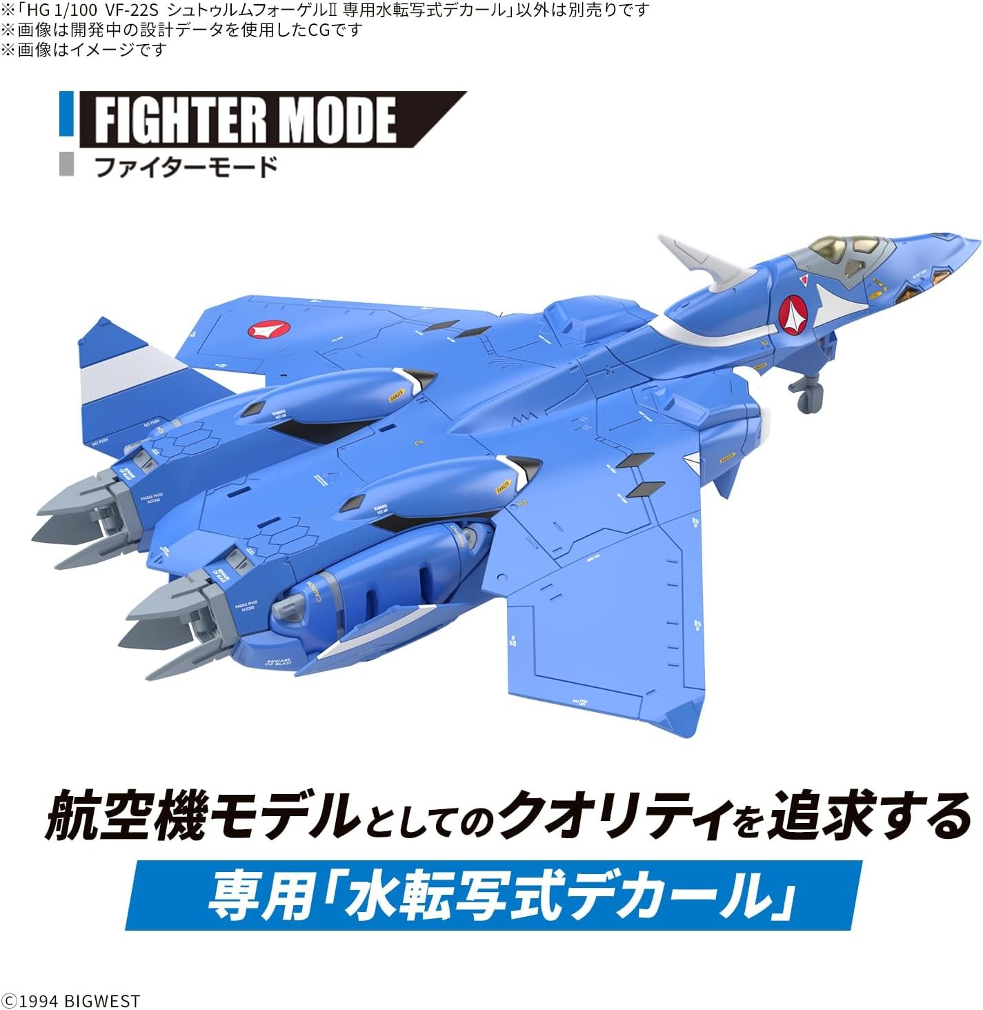 1/100 HG VF-22S シュトゥルムフォーゲルII 専用水転写式デカール (超