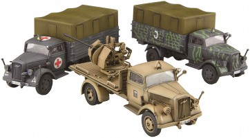 1/72 ミリタリーシリーズ ドイツ軍 3tトラック(迷彩塗装/救護車/対空機銃搭載) フジミ, FUJ23211, by フジミ