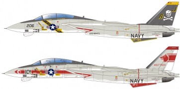 1/144 アメリカ海軍 F-14A トムキャット VF-84 ジョリーロジャース & VF-1 ウルフパック 2機セット エフトイズ, FTY88946, by エフトイズ