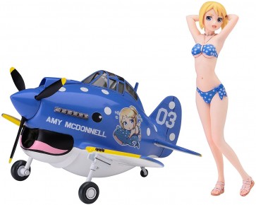 1/20 たまごガールズコレクション No.03 "エイミー マクドネル"w/P-40 ウォーホーク ハセガワ, HAS21827, by ハセガワ