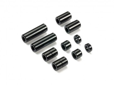 ミニ四駆 グレードアップパーツ アルミスペーサーセット (12/6.7/6/3/1.5mm 各2個) (ブラック) タミヤ, TAM54810, by タミヤ