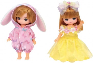 リカちゃん LW－21 ミキちゃんマキちゃんドレスセット うさみみパジャマとフラワードレス リカちゃんタカラトミー, TAK53221, by タカラトミー