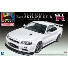 1/24 プリペイントモデル（塗装済みプラモデル） 32 R34 スカイライン GT-R V-Spec II （ホワイト パール） アオシマ, AOS08607, by アオシマ