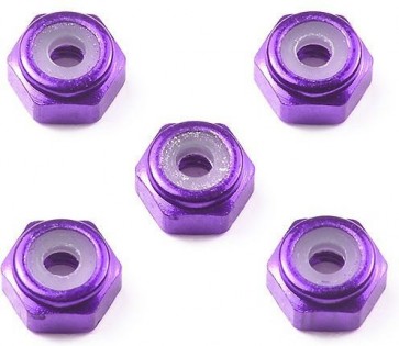 ミニ四駆 グレードアップパーツ 2mm アルミロックナット (パープル5個) [ミニ四駆特別企画] タミヤ, TAM55558, by タミヤ