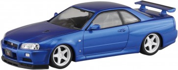 1/32 楽プラ スナップキット No.12CU-BB ニッサン R34スカイラインGT-R カスタムホイール(ベイサイドブルー) アオシマ, AOS02753, by アオシマ