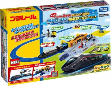 プラレール もっとトミカと遊ぼう! はこんで出発! 情景いっぱい駅前ロータリーセット タカラトミー, TAK12422, by タカラトミー