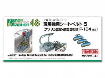 1/48 ナノ・アヴィエーションシリーズ 現用機用シートベルト5 (アメリカ空軍・自衛隊 F-104ほか) ファインモールド, FIN40178, by ファインモールド