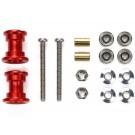 ミニ四駆 グレードアップパーツ 軽量2段アルミローラーセット (9-8mm) レッド [ミニ四駆特別企画] タミヤ, TAM55626, by タミヤ