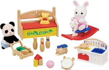 シルバニアファミリー おもちゃいっぱいセット -しろウサギ・パンダの赤ちゃん- エポック, EPC46502, by エポック