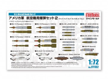 1/72 アメリカ軍 航空機用爆弾セット2 ファインモールド, FIN11025, by ファインモールド