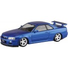 1/32 楽プラ スナップキット No.12CU-BB ニッサン R34スカイラインGT-R カスタムホイール(ベイサイドブルー) アオシマ, AOS02753, by アオシマ