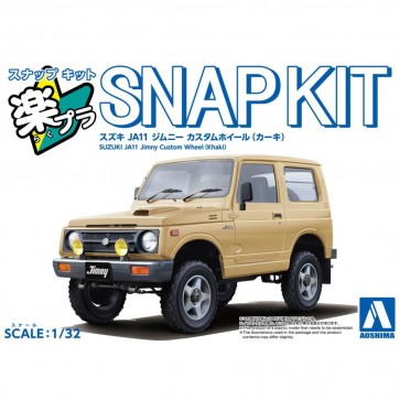 1/32 楽プラ スナップキット No.18CU-KI スズキ JA11 ジムニー カスタムホイール(カーキ) アオシマ, AOS04139, by アオシマ