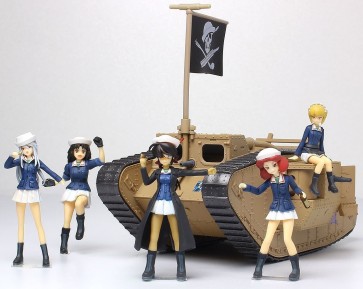 ガールズ＆パンツァー 最終章 デフォルメMk.IV戦車 塗装済完成品 サメさんチームフィギュアキット付き プラッツ, PLZ76950, by プラッツ