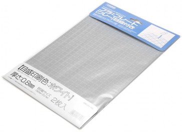 プラ=プレート[グレー] 目盛付き 厚さ0.8mm 目盛印刷:ホワイト OM404 ウェーブ, WAV23046, by ウェーブ