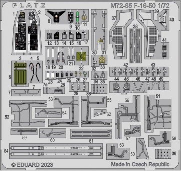 1/72 アメリカ空軍 F-16 ファイティングファルコン用 エッチングパーツ プラッツ, PLZ89745, by プラッツ