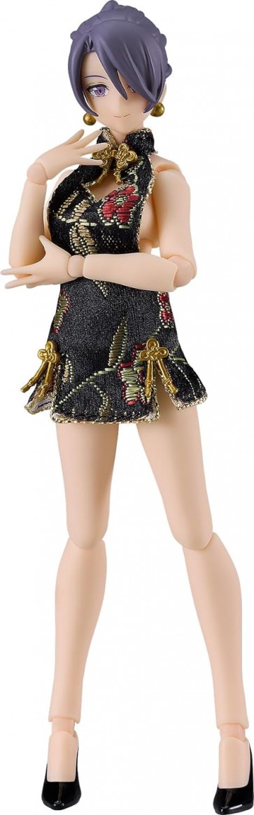 figma 女性body（ミカ） with ミニスカート チャイナワンピコーデ（ブラック） マックスファクトリー, MAX69141, by マックスファクトリー