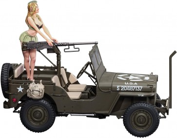 1/24 1/4トン 4×4トラック(50口径 M2機関銃装備) w/ブロンドガールズ フィギュア ハセガワ, HAS22831, by ハセガワ