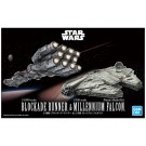 1/1000 ブロッケード・ランナー & 1/350 ミレニアム・ファルコン (スターウォーズ) バンダイ, BAN53638, by バンダイ